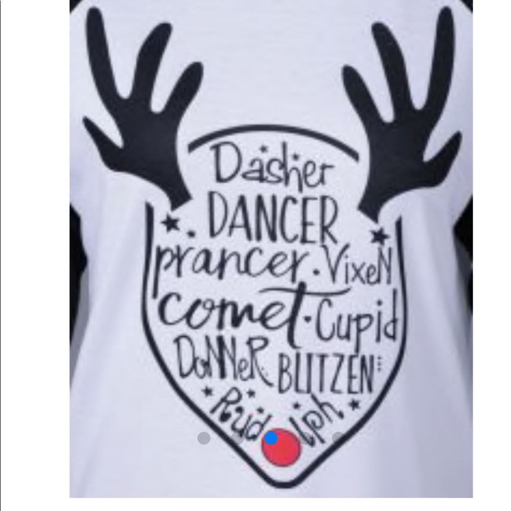 🌟6/$25🌟 Raglan Sleeve Xmas T-Shirt XL/16 - Picture 3 of 4
